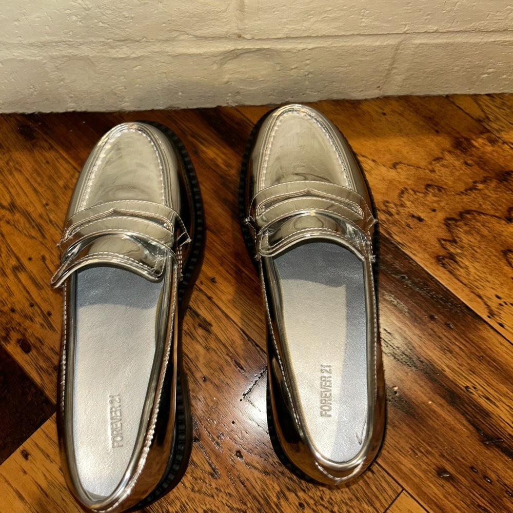 Forever 21 Silver Loafers for Women